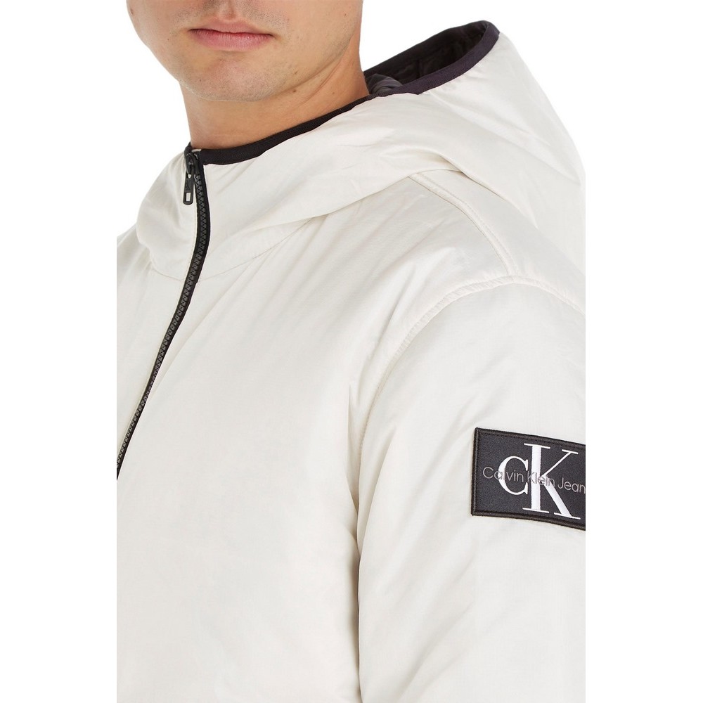 CALVIN KLEIN JEANS TRIM WINDBREAKED JACKET ΜΠΟΥΦΑΝ ΑΝΔΡΙΚΟ ECRU