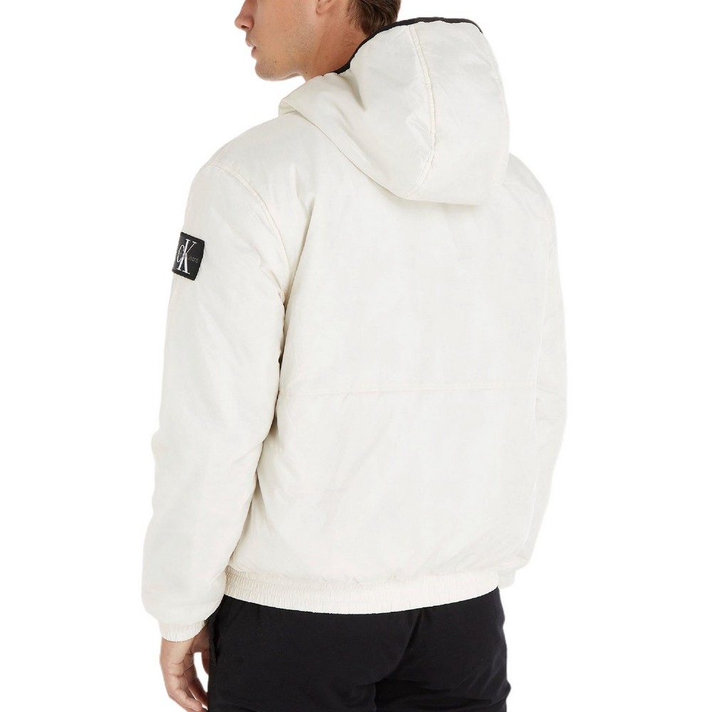 CALVIN KLEIN JEANS TRIM WINDBREAKED JACKET ΜΠΟΥΦΑΝ ΑΝΔΡΙΚΟ ECRU
