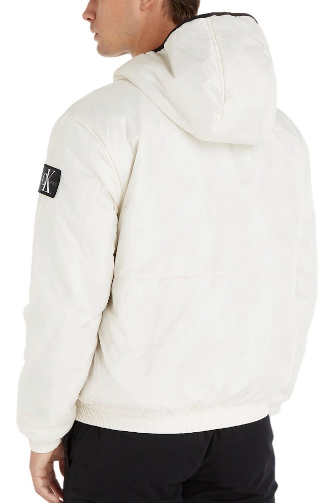 CALVIN KLEIN TRIM WINDBREAKED JACKET ΜΠΟΥΦΑΝ ΑΝΔΡΙΚΟ ECRU