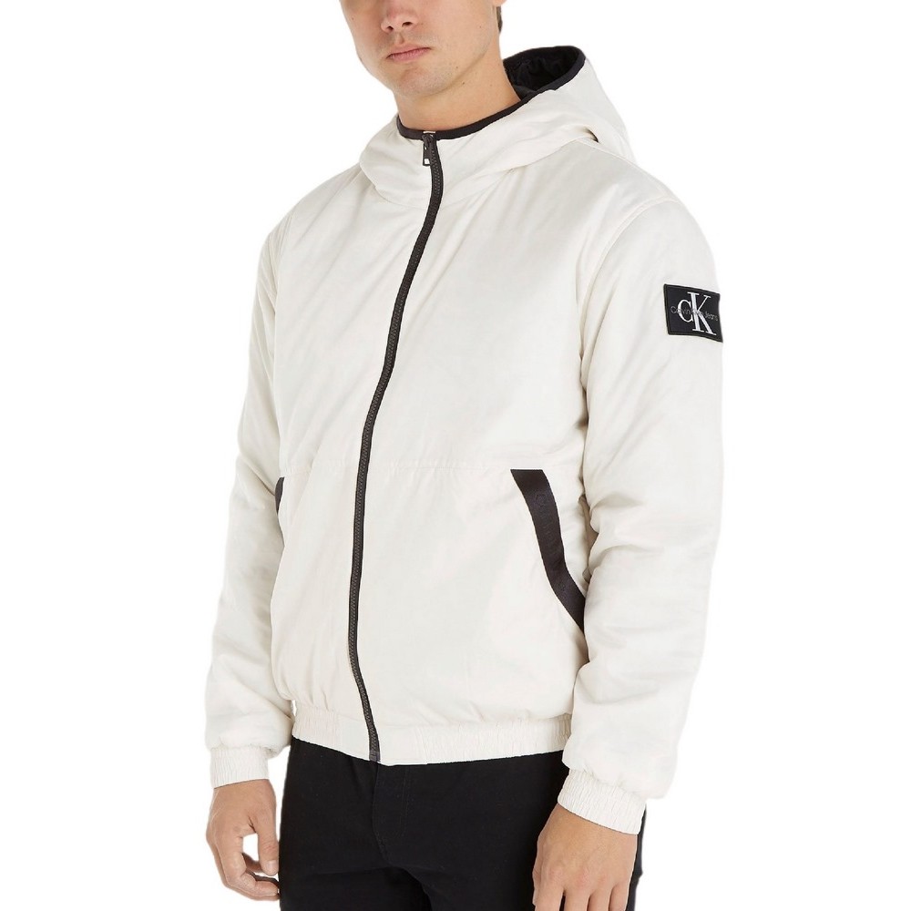 CALVIN KLEIN JEANS TRIM WINDBREAKED JACKET ΜΠΟΥΦΑΝ ΑΝΔΡΙΚΟ ECRU