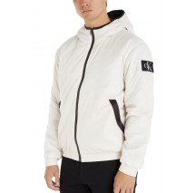 CALVIN KLEIN JEANS TRIM WINDBREAKED JACKET ΜΠΟΥΦΑΝ ΑΝΔΡΙΚΟ ECRU