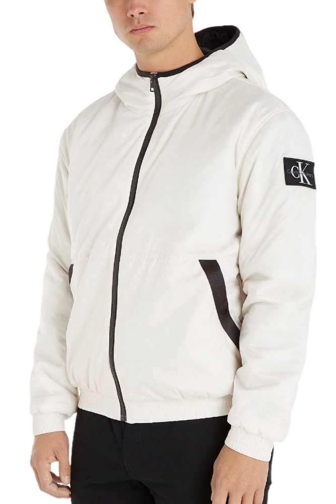 CALVIN KLEIN TRIM WINDBREAKED JACKET ΜΠΟΥΦΑΝ ΑΝΔΡΙΚΟ ECRU