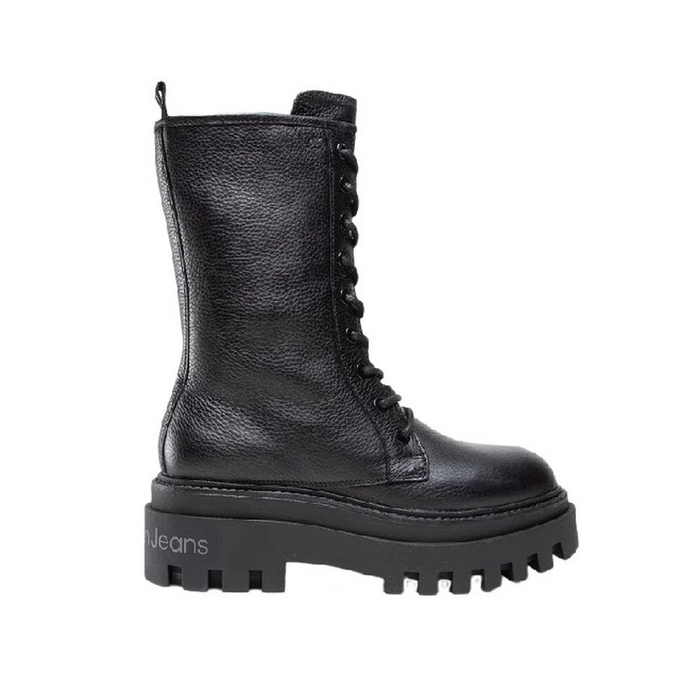 CALVIN KLEIN JEANS FLATFORM MID LACEUP BOOT ΠΑΠΟΥΤΣΙ ΓΥΝΑΙΚΕΙΟ BLACK