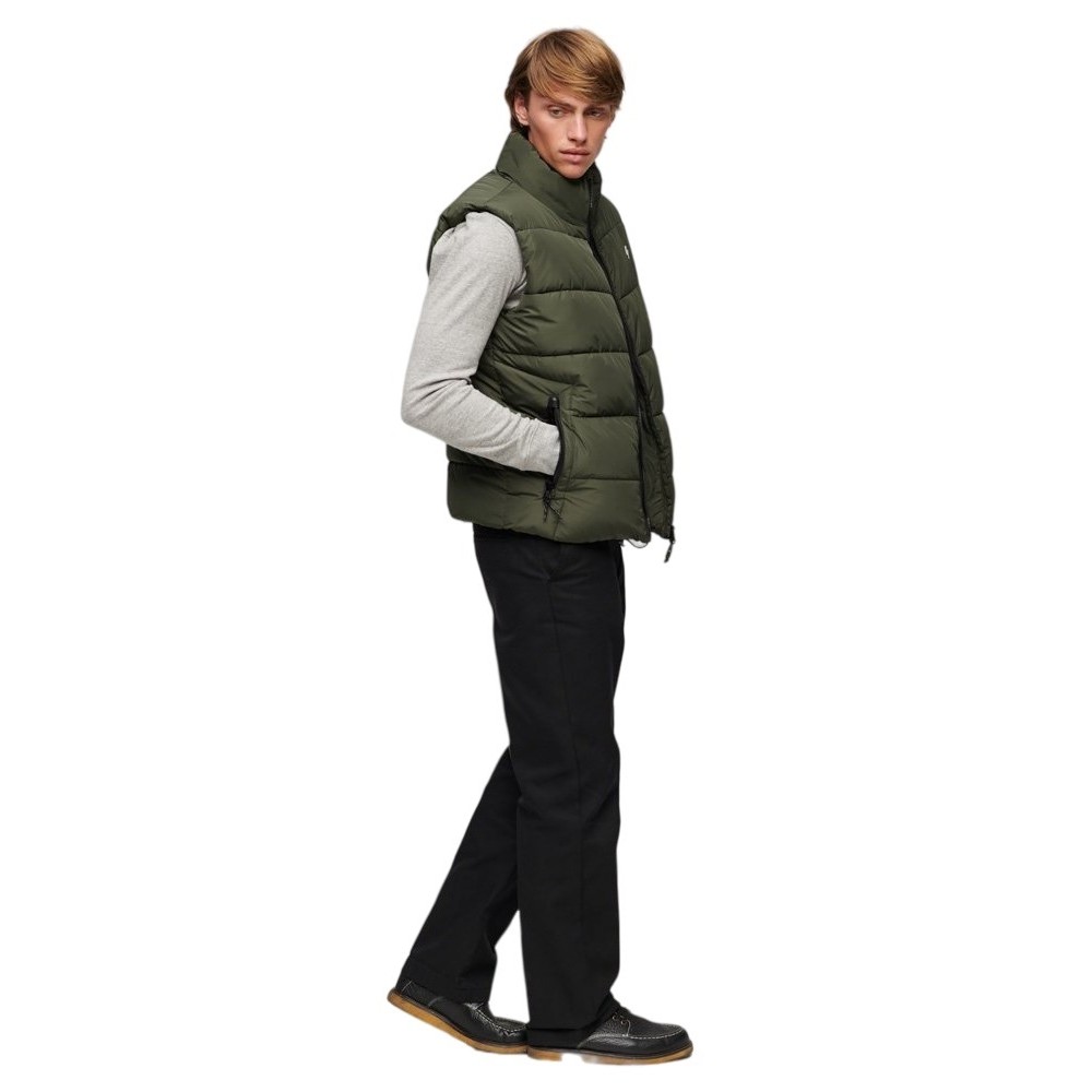 SUPERDRY SPORTS PUFFER GILET ΜΠΟΥΦΑΝ-ΓΙΛΕΚΟ ΑΝΔΡΙΚΟ KHAKI