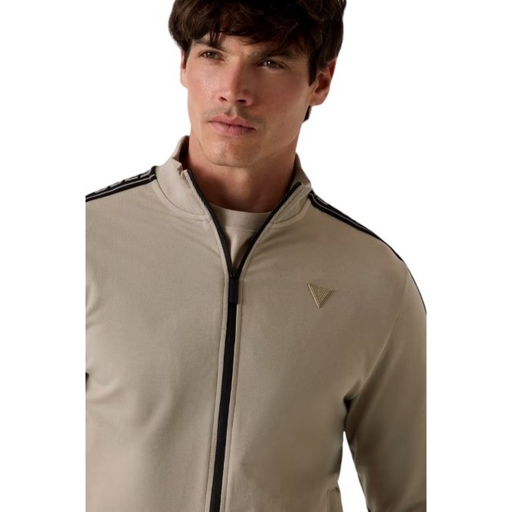 GUESS FULL ZIP NEW ARLO SWEATSHIRT ΖΑΚΕΤΑ ΦΟΥΤΕΡ ΑΝΔΡΙΚΗ BEIGE