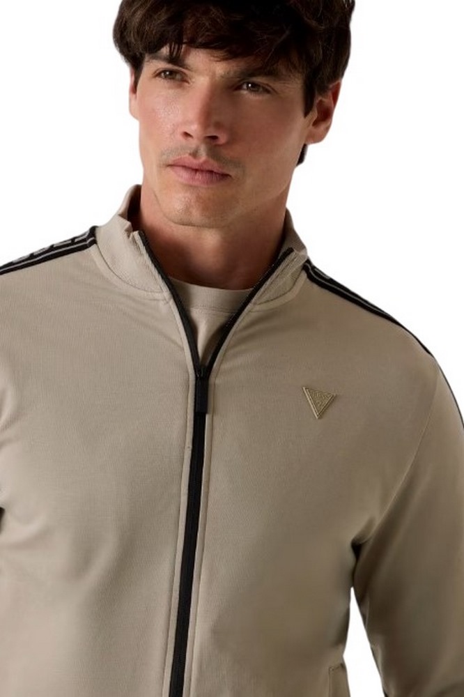 GUESS FULL ZIP NEW ARLO SWEATSHIRT ΖΑΚΕΤΑ ΦΟΥΤΕΡ ΑΝΔΡΙΚΗ BEIGE