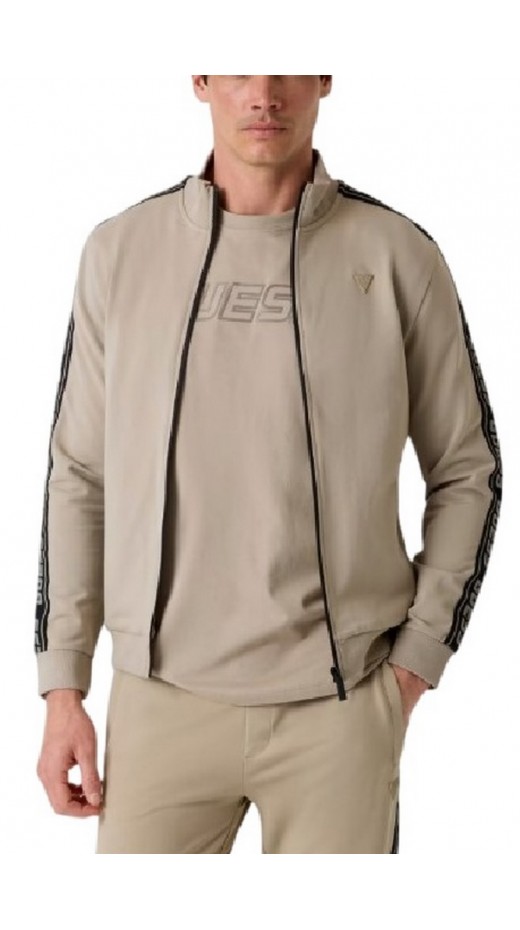 GUESS FULL ZIP NEW ARLO SWEATSHIRT ΖΑΚΕΤΑ ΦΟΥΤΕΡ ΑΝΔΡΙΚΗ BEIGE
