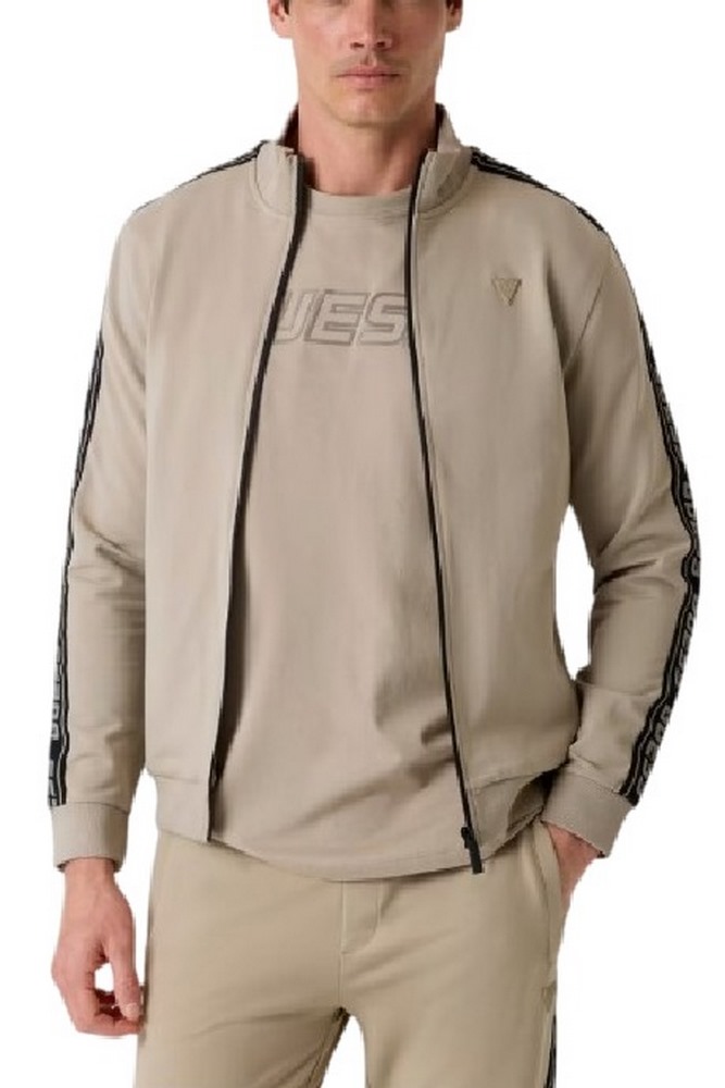 GUESS FULL ZIP NEW ARLO SWEATSHIRT ΖΑΚΕΤΑ ΦΟΥΤΕΡ ΑΝΔΡΙΚΗ BEIGE