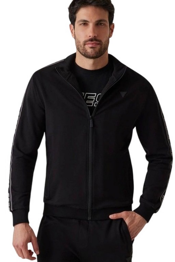 GUESS FULL ZIP NEW ARLO SWEATSHIRT ΖΑΚΕΤΑ ΦΟΥΤΕΡ ΑΝΔΡΙΚΗ BLACK