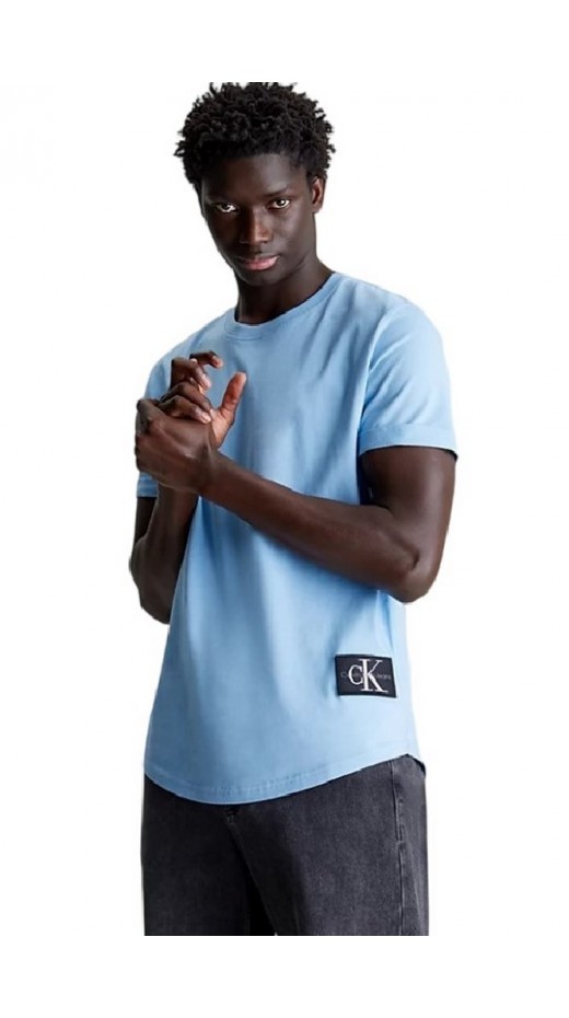 CALVIN KLEIN JEANS BADGE ROUND HEM TEE T-SHIRT ΑΝΔΡΙΚΟ BLUE