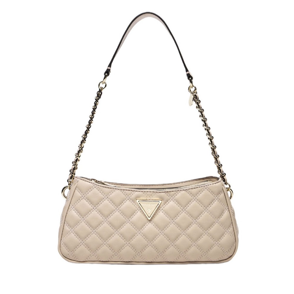 GUESS GIULLY TOP ZIP SHOULDER BAG ΤΣΑΝΤΑ ΓΥΝΑΙΚΕΙΑ BEIGE