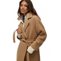 SUPERDRY D3 STUD RELAXED LONG WOOL COAT ΠΑΛΤΟ ΓΥΝΑΙΚΕΙΟ BROWN