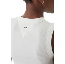 TOMMY JEANS SLIM ESS LOGO 2 RIB TANK ΤΟΠ ΓΥΝΑΙΚΕΙΟ ECRU