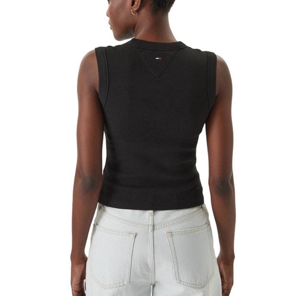 TOMMY JEANS SLIM ESS LOGO 2 RIB TANK ΤΟΠ ΓΥΝΑΙΚΕΙΟ BLACK