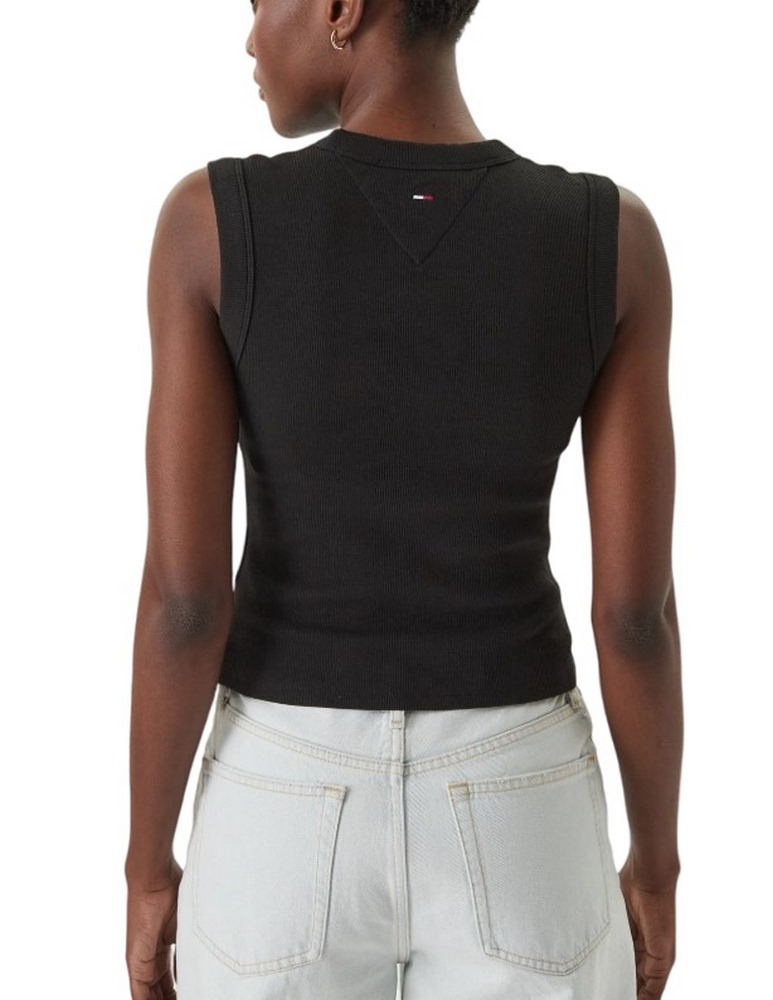 TOMMY JEANS SLIM ESS LOGO 2 RIB TANK ΤΟΠ ΓΥΝΑΙΚΕΙΟ BLACK