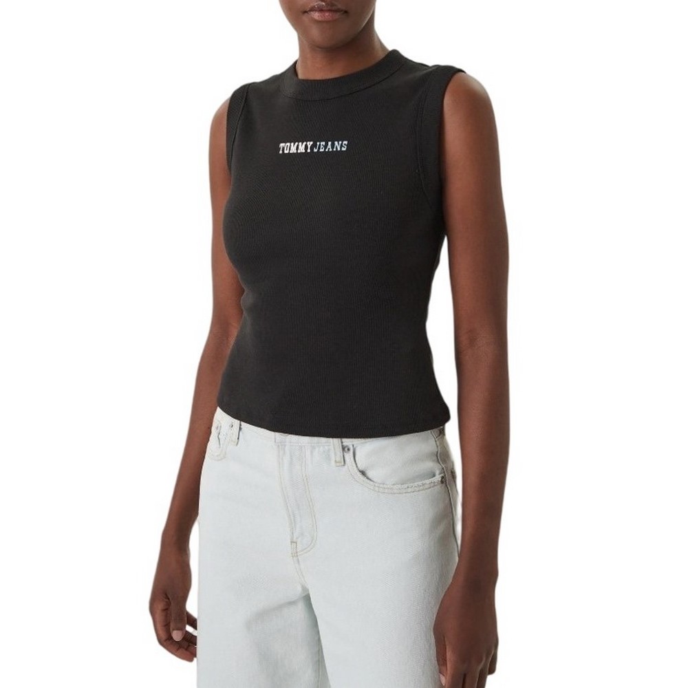 TOMMY JEANS SLIM ESS LOGO 2 RIB TANK ΤΟΠ ΓΥΝΑΙΚΕΙΟ BLACK