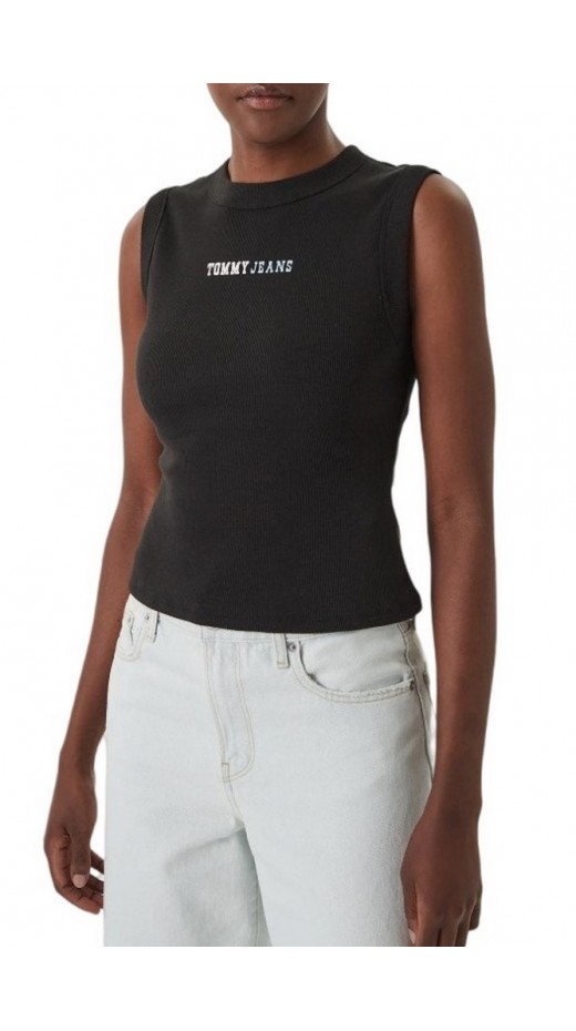 TOMMY JEANS SLIM ESS LOGO 2 RIB TANK ΤΟΠ ΓΥΝΑΙΚΕΙΟ BLACK