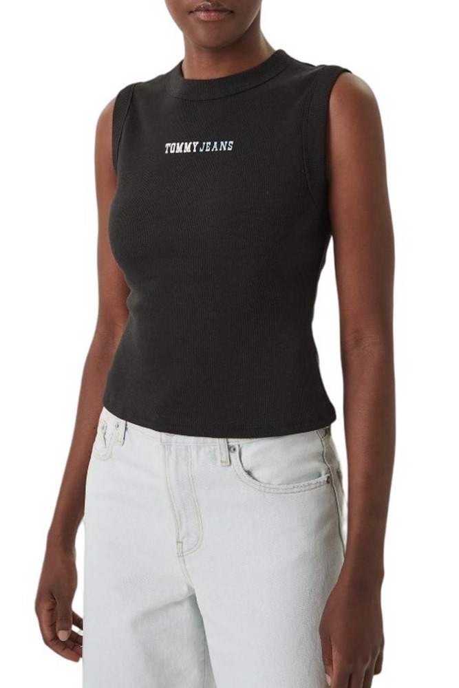 TOMMY JEANS SLIM ESS LOGO 2 RIB TANK ΤΟΠ ΓΥΝΑΙΚΕΙΟ BLACK