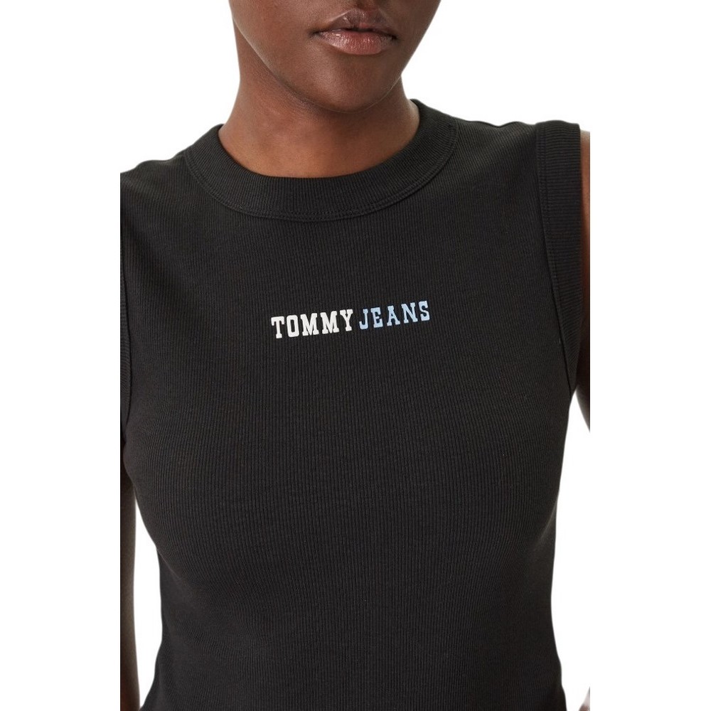 TOMMY JEANS SLIM ESS LOGO 2 RIB TANK ΤΟΠ ΓΥΝΑΙΚΕΙΟ BLACK