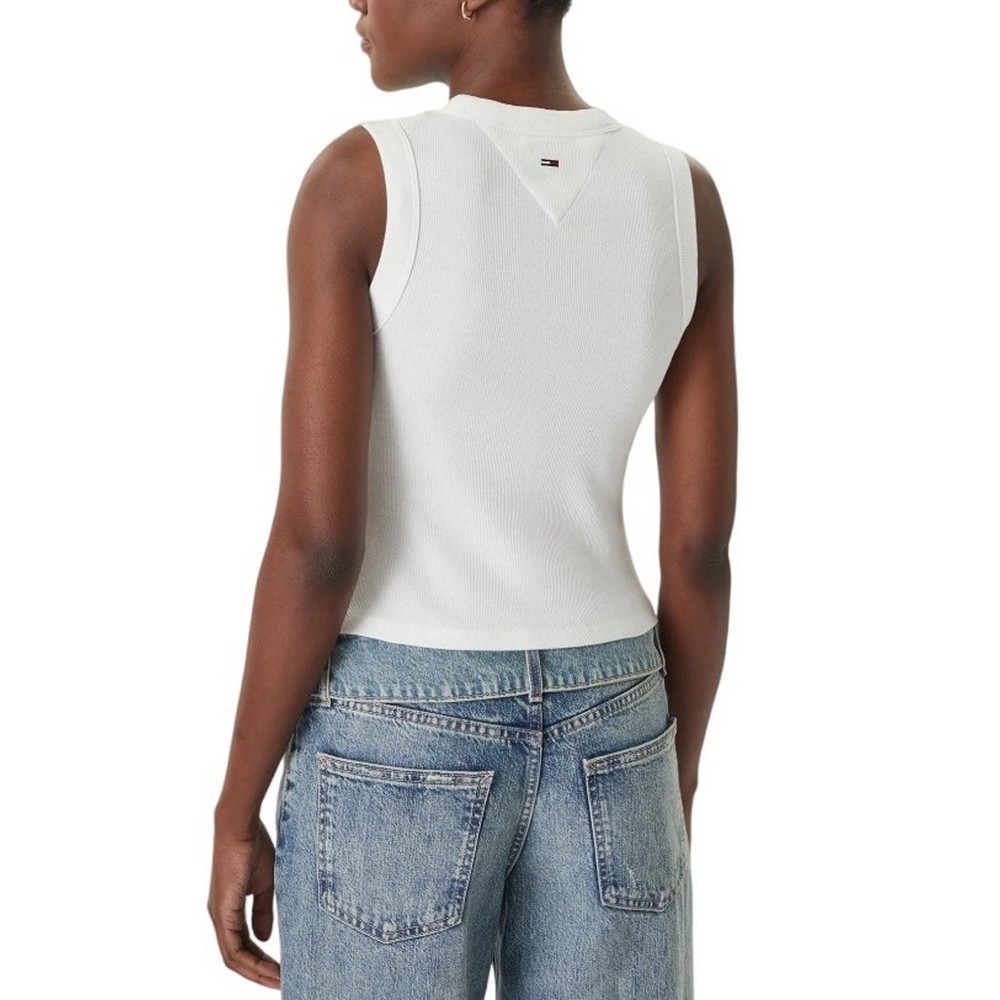 TOMMY JEANS SLIM ESS LOGO 2 RIB TANK ΤΟΠ ΓΥΝΑΙΚΕΙΟ ECRU