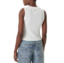 TOMMY JEANS SLIM ESS LOGO 2 RIB TANK ΤΟΠ ΓΥΝΑΙΚΕΙΟ ECRU