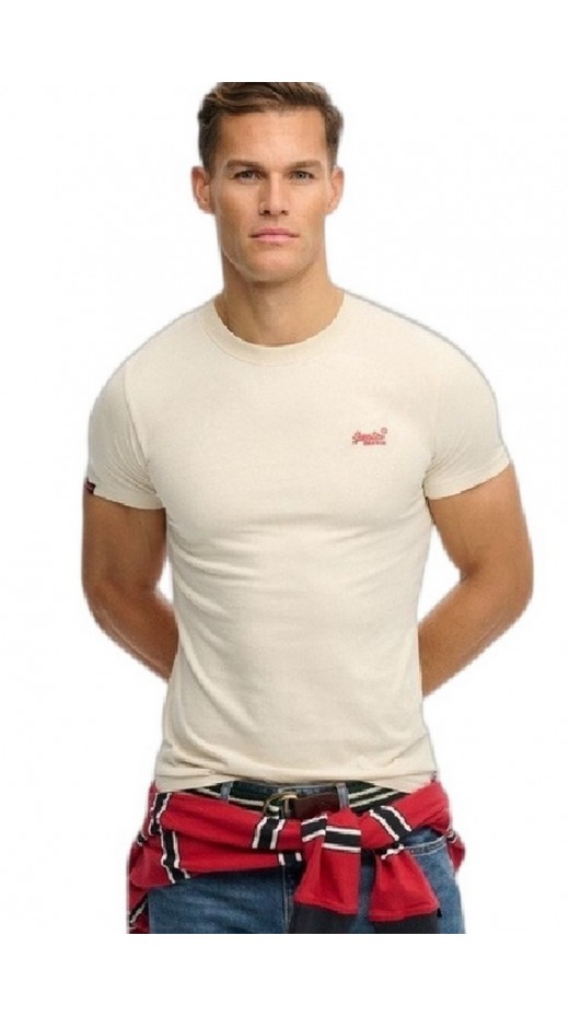SUPERDRY ESSENTIAL LOGO EMB T-SHIRT ΜΠΛΟΥΖΑ ΑΝΔΡΙΚΗ BEIGE
