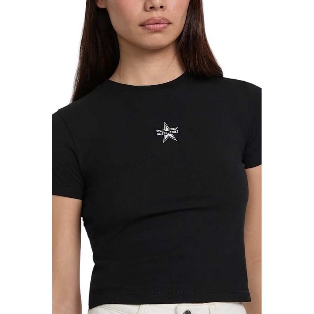 GUESS JEANS CN BABY EMB ST T-SHIRT ΜΠΛΟΥΖΑ ΓΥΝΑΙΚΕΙΑ BLACK