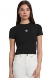 GUESS JEANS CN BABY EMB ST T-SHIRT ΜΠΛΟΥΖΑ ΓΥΝΑΙΚΕΙΑ BLACK