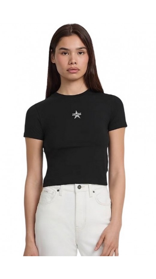 GUESS JEANS CN BABY EMB ST T-SHIRT ΜΠΛΟΥΖΑ ΓΥΝΑΙΚΕΙΑ BLACK