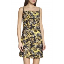 VERSACE JEANS COUTURE  ENVERS SATIN PRINT LOGO COUTURE ΦΟΡΕΜΑ ΓΥΝΑΙΚΕΙΟ BLACK