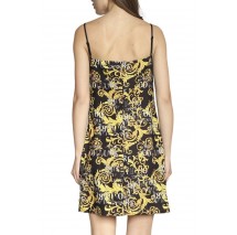 VERSACE JEANS COUTURE  ENVERS SATIN PRINT LOGO COUTURE ΦΟΡΕΜΑ ΓΥΝΑΙΚΕΙΟ BLACK