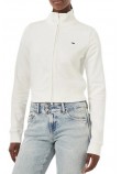 TOMMY JEANS S FLAG FITTED ZIP THRU EXT ΖΑΚΕΤΑ ΦΟΥΤΕΡ ΓΥΝΑΙΚΕΙΑ ECRU