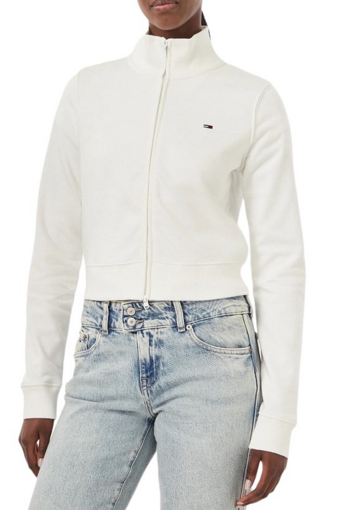 TOMMY JEANS S FLAG FITTED ZIP THRU EXT ΖΑΚΕΤΑ ΦΟΥΤΕΡ ΓΥΝΑΙΚΕΙΑ ECRU