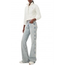 TOMMY JEANS S FLAG FITTED ZIP THRU EXT ΖΑΚΕΤΑ ΦΟΥΤΕΡ ΓΥΝΑΙΚΕΙΑ ECRU