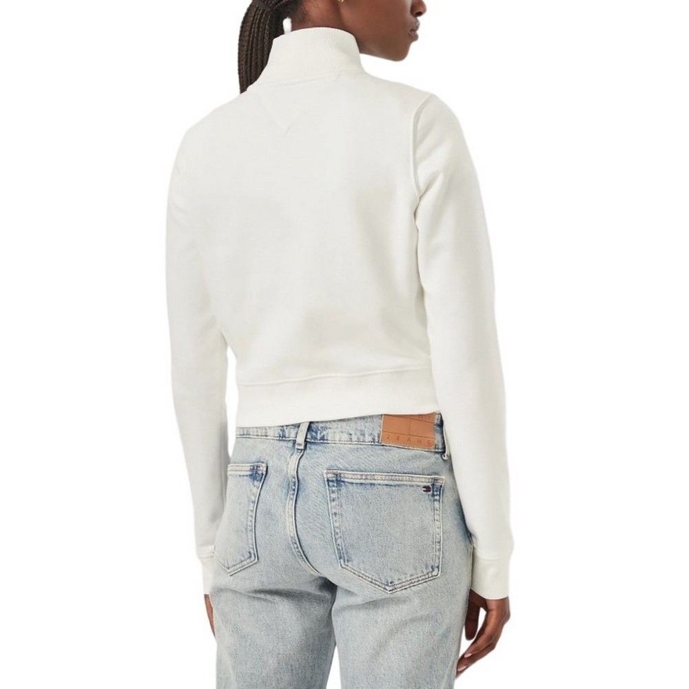 TOMMY JEANS S FLAG FITTED ZIP THRU EXT ΖΑΚΕΤΑ ΦΟΥΤΕΡ ΓΥΝΑΙΚΕΙΑ ECRU