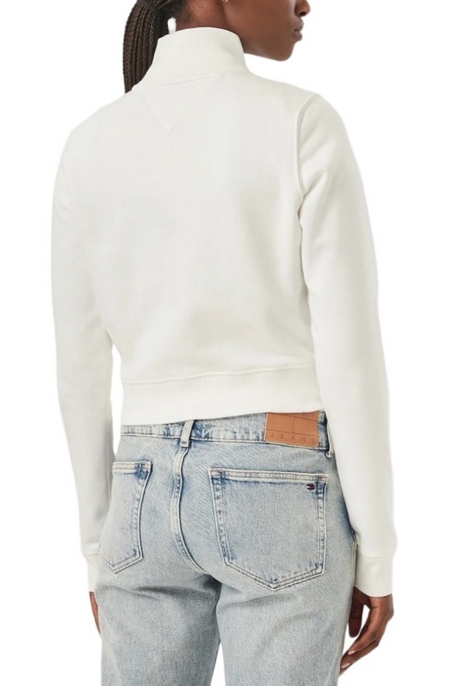 TOMMY JEANS S FLAG FITTED ZIP THRU EXT ΖΑΚΕΤΑ ΦΟΥΤΕΡ ΓΥΝΑΙΚΕΙΑ ECRU