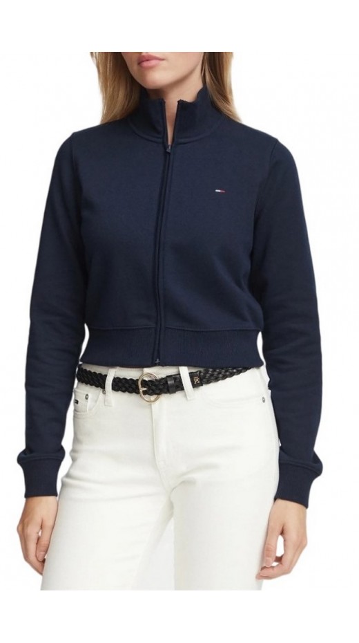 TOMMY JEANS S FLAG FITTED ZIP THRU EXT ΖΑΚΕΤΑ ΦΟΥΤΕΡ ΓΥΝΑΙΚΕΙΑ NAVY