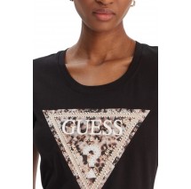 GUESS CN LEO TRIANGLE T-SHIRT ΜΠΛΟΥΖΑ ΓΥΝΑΙΚΕΙΑ BLACK