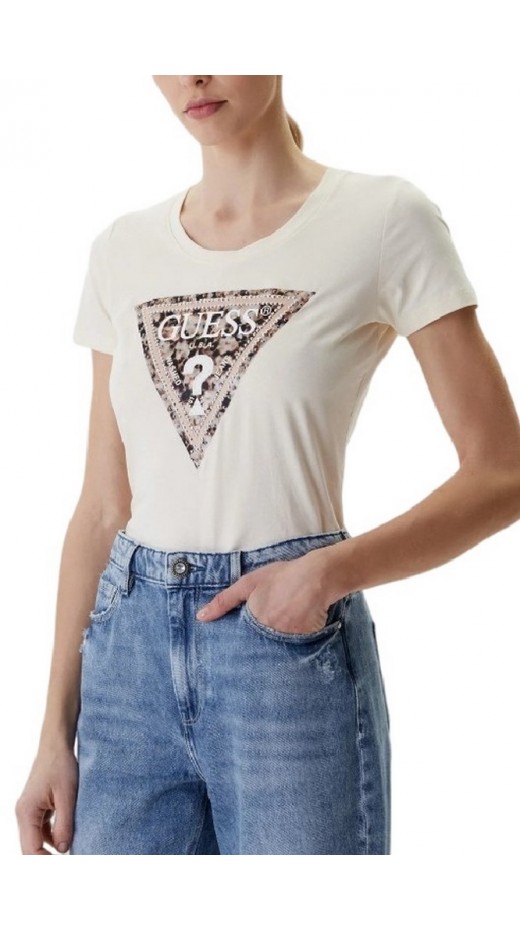 GUESS CN LEO TRIANGLE T-SHIRT ΜΠΛΟΥΖΑ ΓΥΝΑΙΚΕΙΑ SAND