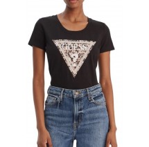 GUESS CN LEO TRIANGLE T-SHIRT ΜΠΛΟΥΖΑ ΓΥΝΑΙΚΕΙΑ BLACK