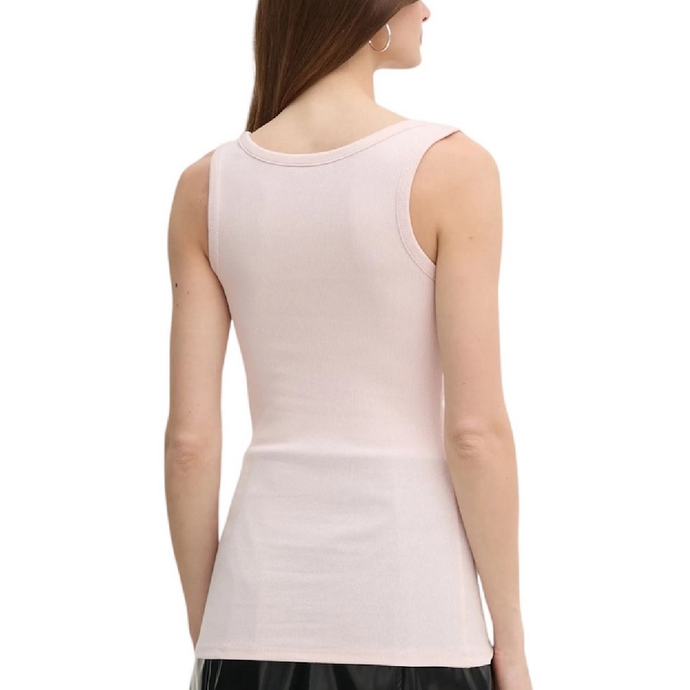 GUESS CHENILLE LOGO TANK TOP RIB ΤΟΠ ΓΥΝΑΙΚΕΙΟ ROSE