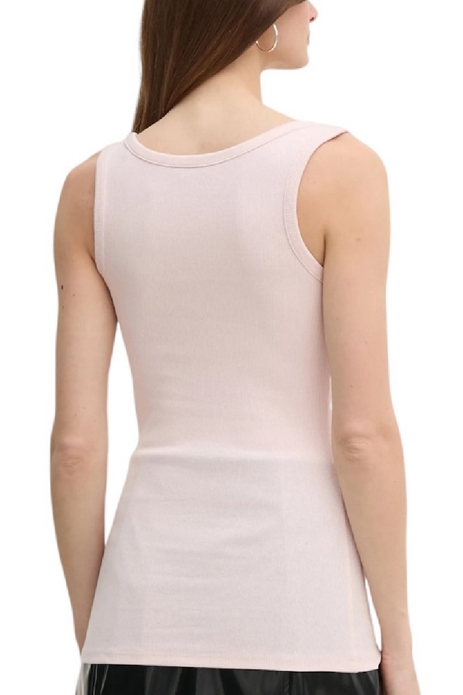 GUESS CHENILLE LOGO TANK TOP RIB ΤΟΠ ΓΥΝΑΙΚΕΙΟ ROSE