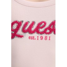 GUESS CHENILLE LOGO TANK TOP RIB ΤΟΠ ΓΥΝΑΙΚΕΙΟ ROSE