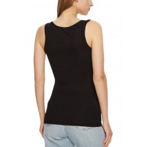 GUESS CHENILLE LOGO TANK TOP RIB ΤΟΠ ΓΥΝΑΙΚΕΙΟ BLACK