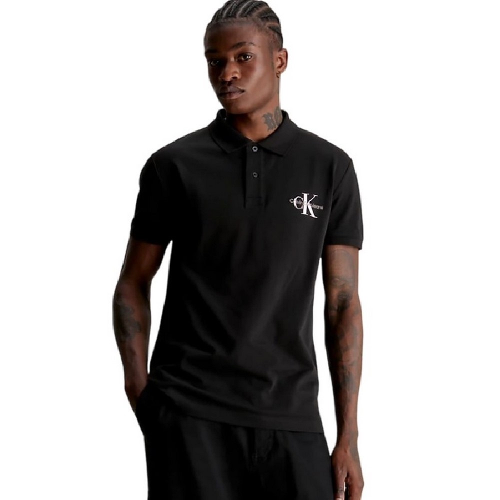 CALVIN KLEIN JEANS MONOLOGO POLO ΜΠΛΟΥΖΑ ΑΝΔΡΙΚΗ BLACK