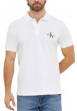 CALVIN KLEIN JEANS MONOLOGO POLO ΜΠΛΟΥΖΑ ΑΝΔΡΙΚΗ BRIGHT WHITE