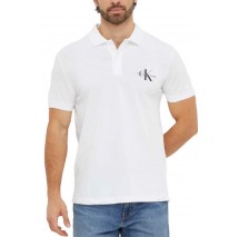 CALVIN KLEIN JEANS MONOLOGO POLO ΜΠΛΟΥΖΑ ΑΝΔΡΙΚΗ BRIGHT WHITE