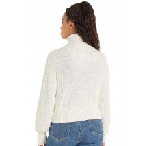 CALVIN KLEIN JEANS BLOWN UP CK LOOSE SWEATER ΜΠΛΟΥΖΑ ΓΥΝΑΙΚΕΙΑ ECRU