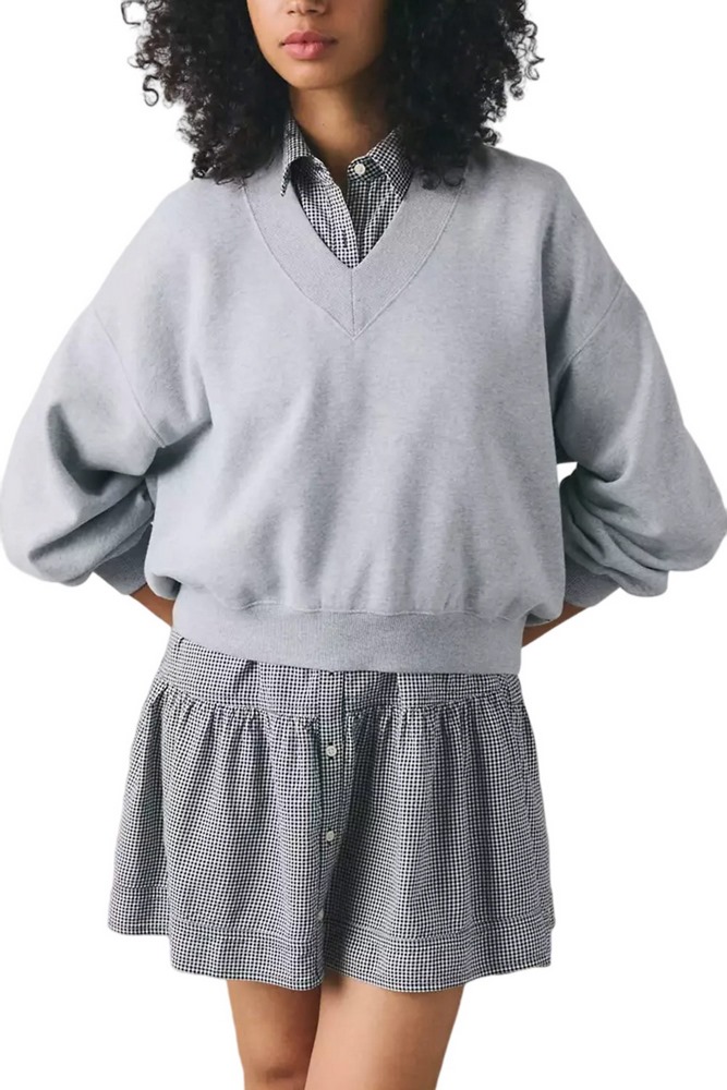 LEVIS VINTAGE VNECK SWEATSHIRT ΜΠΛΟΥΖΑ ΦΟΥΤΕΡ ΓΥΝΑΙΚΕΙΑ GREY