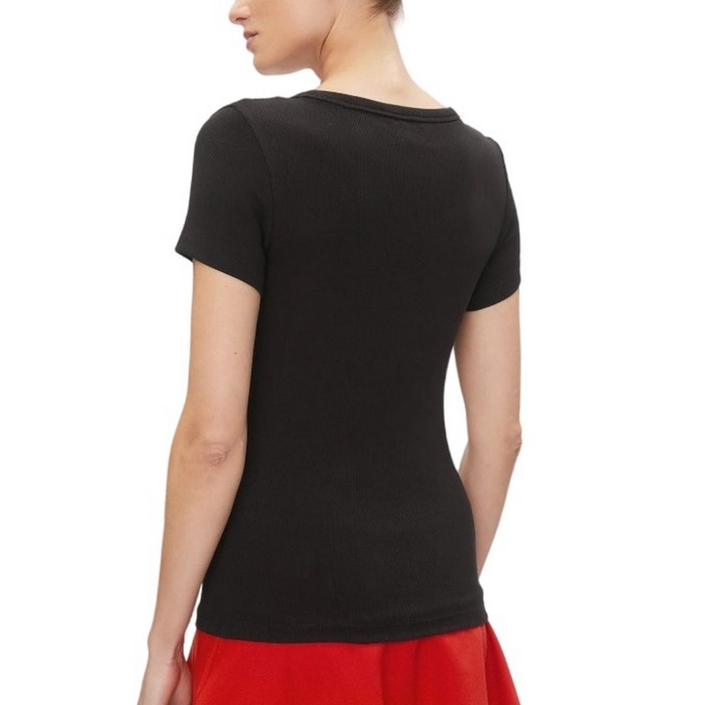 TOMMY JEANS SLIM ESSENTIAL RIB V SS T-SHIRT ΜΠΛΟΥΖΑ ΓΥΝΑΙΚΕΙΑ BLACK